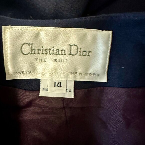 Christian Dior Vintage Wool Blazer Navy One Button Minimalist Couture Jacket 14 - Picture 5 of 7